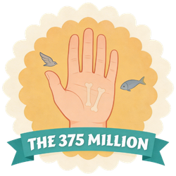 The 375 Million badge — your connection to the long story of life
